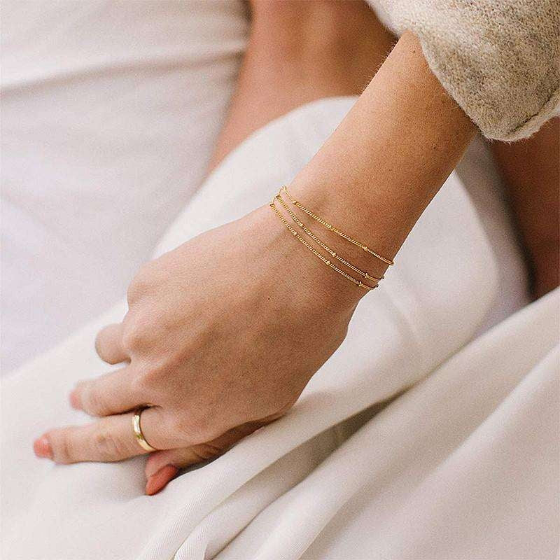 14K Gold Dainty Gold Bracelets