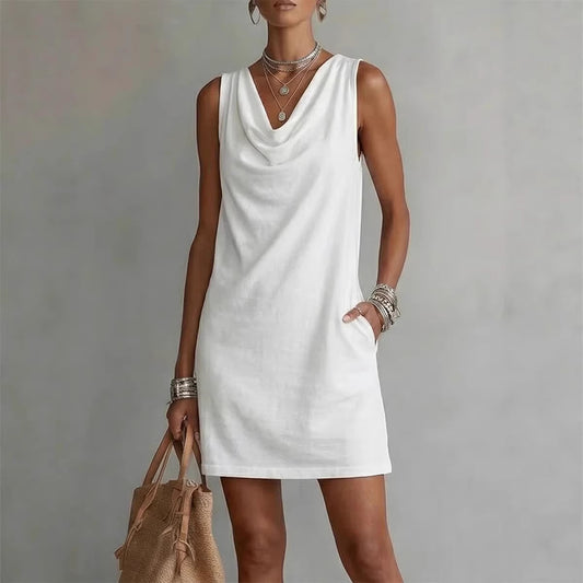 Fashionable Womens Off-shoulder Sleeveless Dress
