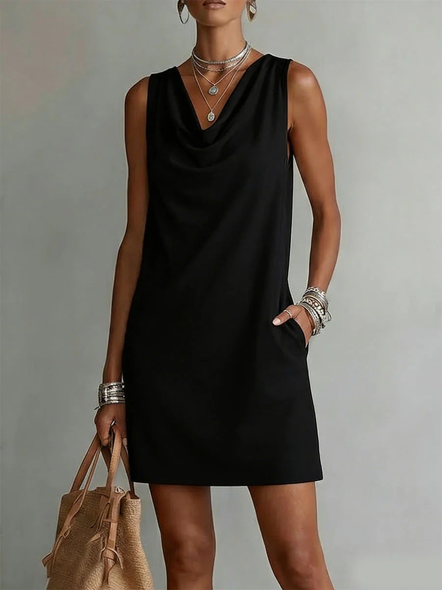 Fashionable Womens Off-shoulder Sleeveless Dress