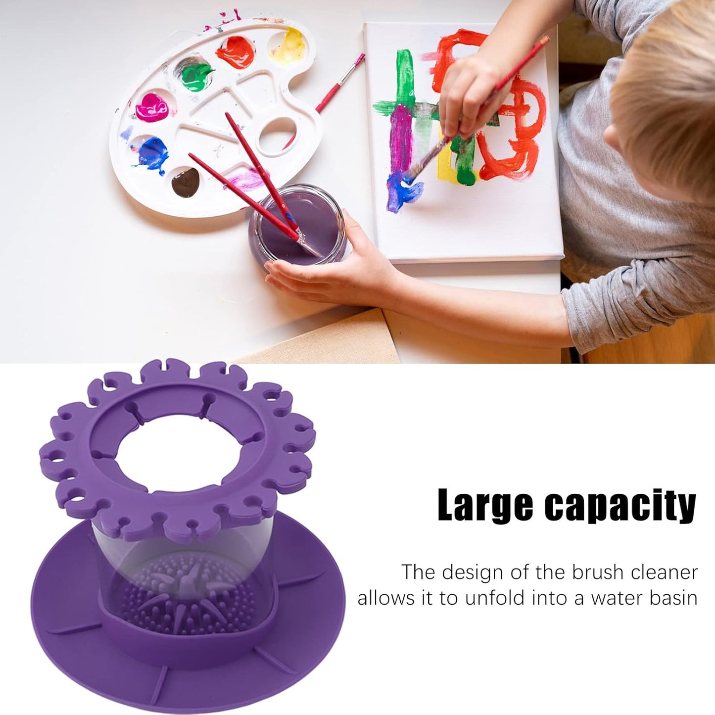 Paintbrush Cleaning Tool, Painting Brush Scrubber Board Cleaner Detachable