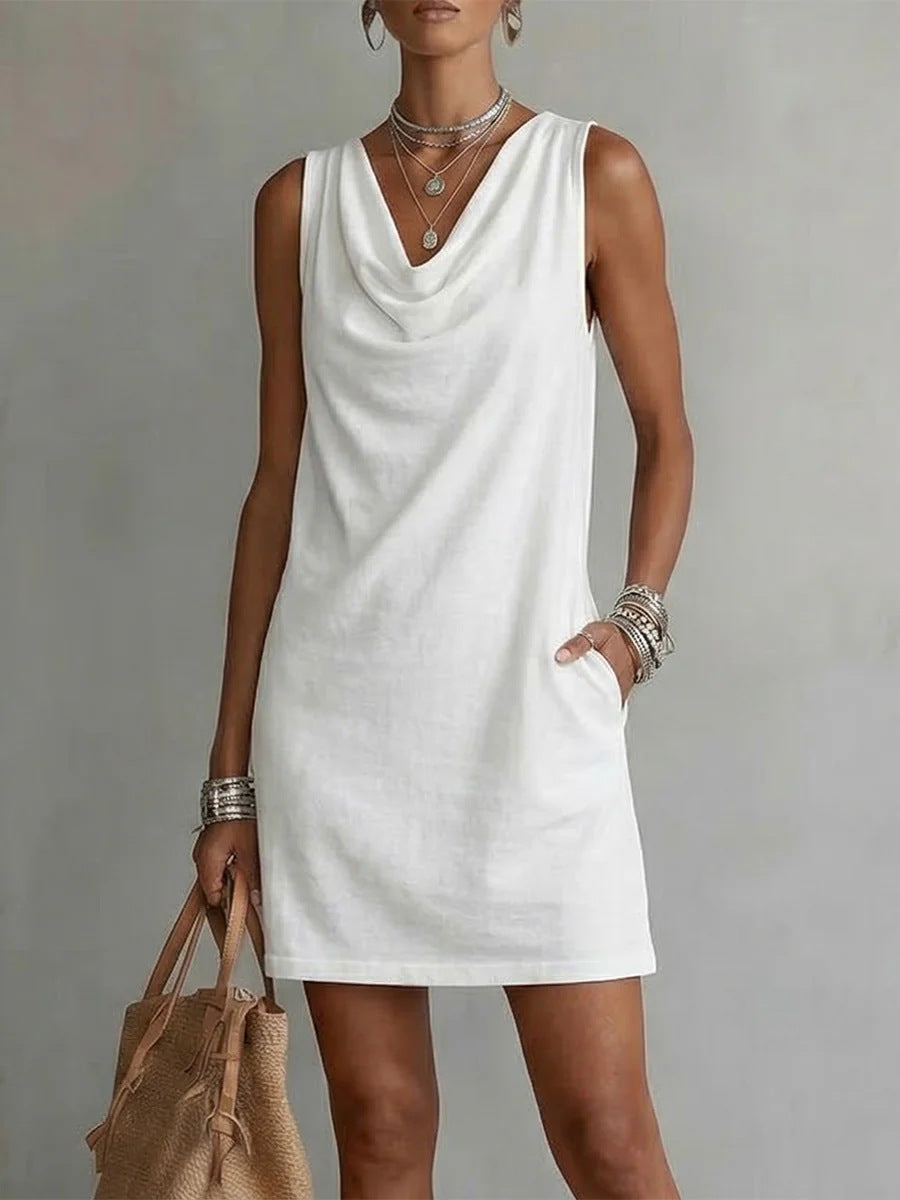 Fashionable Womens Off-shoulder Sleeveless Dress