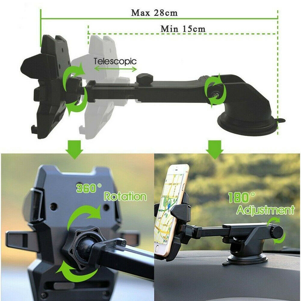 360 Rotatable In Car Suction Phone Holder Dashboard Windscreen Universal Mount