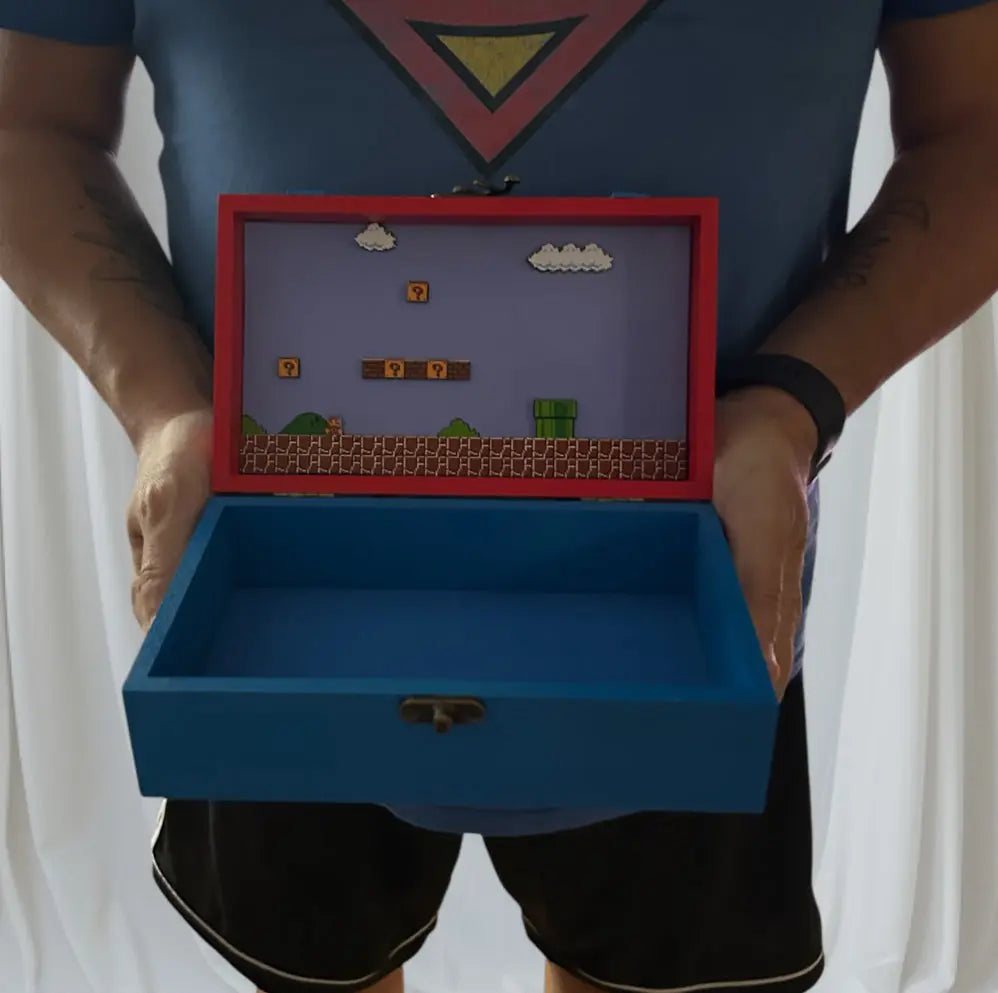 Caja Mario / Luigi  | Caja de madera decorativa | EME regalos EME