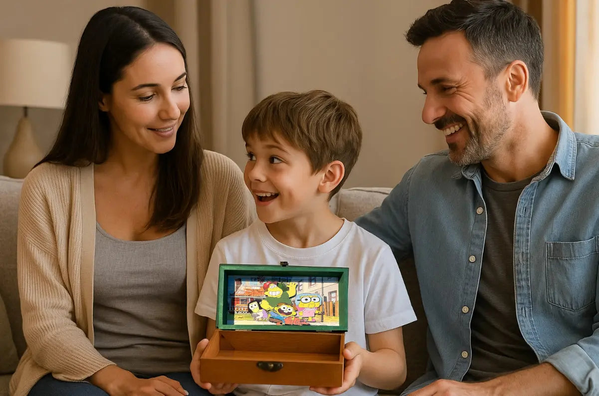 The Green Family TV Show Box - Hand-Painted Wood EME