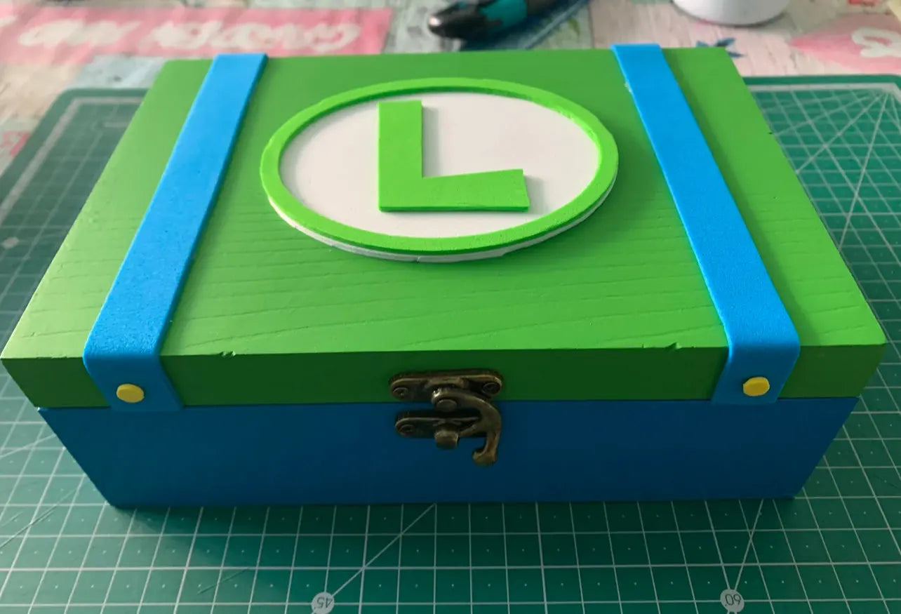 Caja Mario / Luigi  | Caja de madera decorativa | EME regalos EME