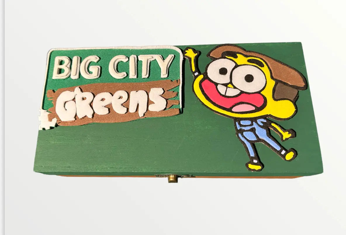 The Green Family TV Show Box - Hand-Painted Wood EME