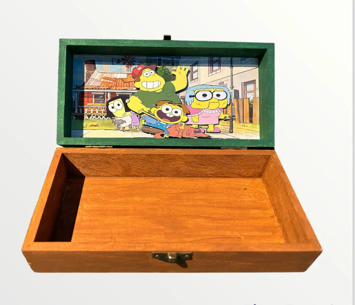 The Green Family TV Show Box - Hand-Painted Wood EME