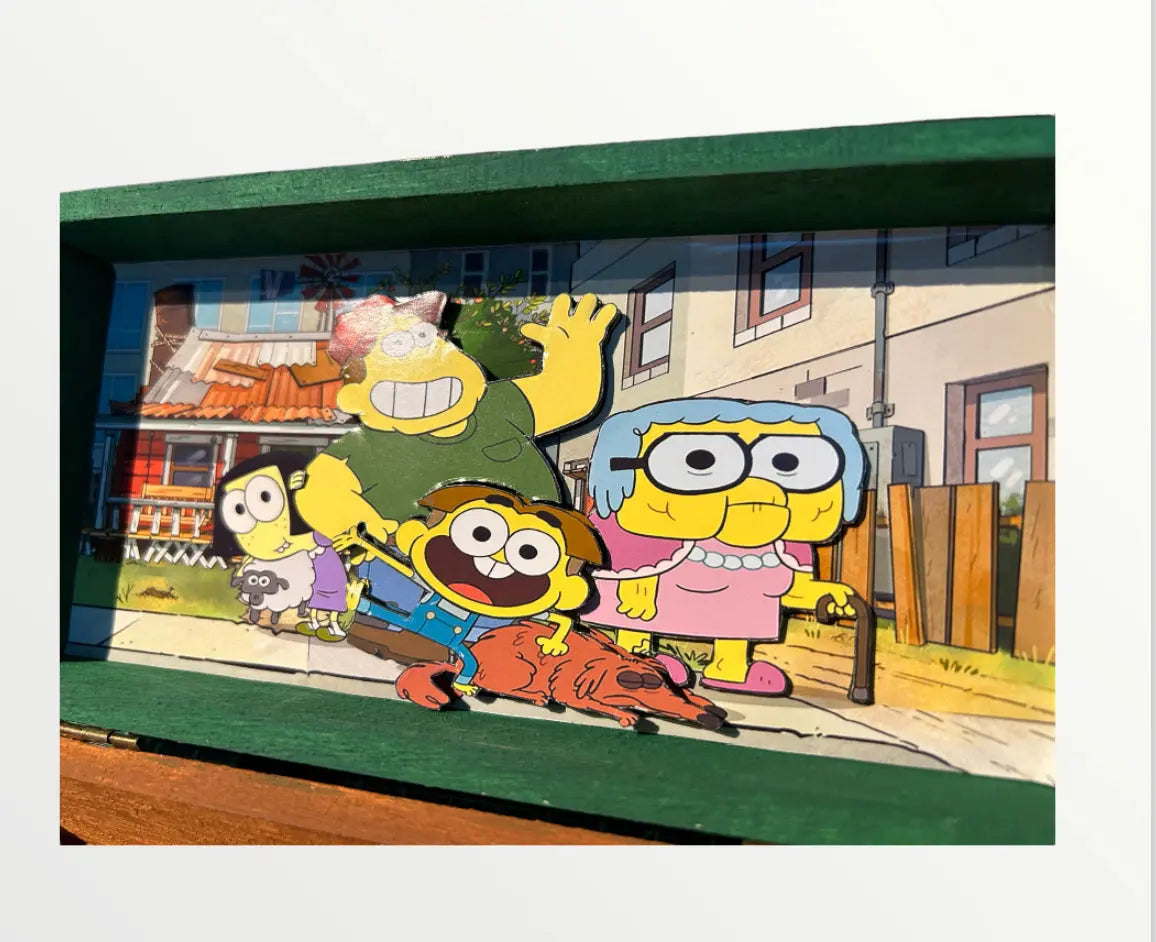 The Green Family TV Show Box - Hand-Painted Wood EME