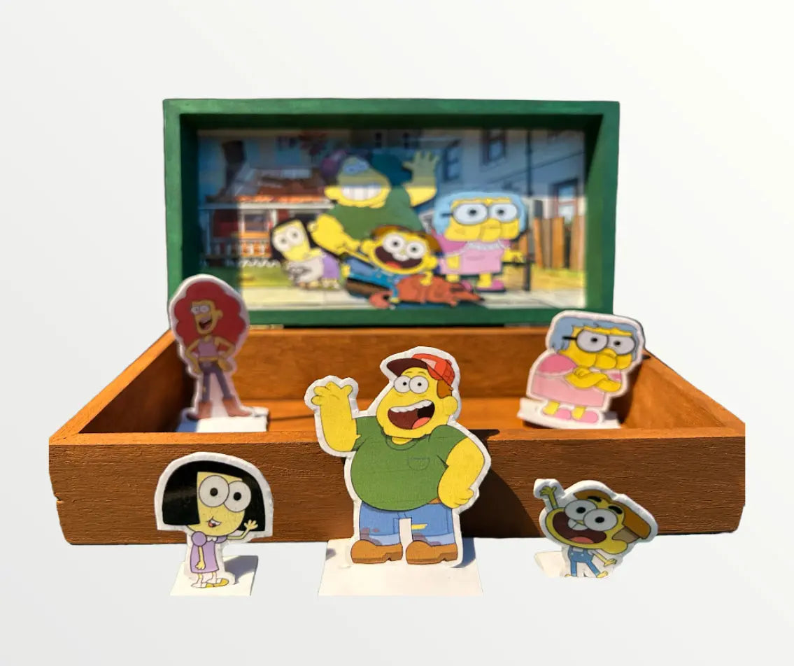 The Green Family TV Show Box - Hand-Painted Wood EME