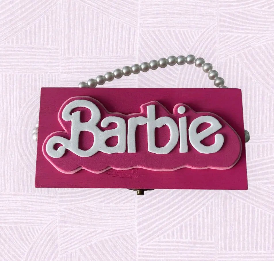 Handmade Barbie Decorative Box - Hand-Painted Wood EME