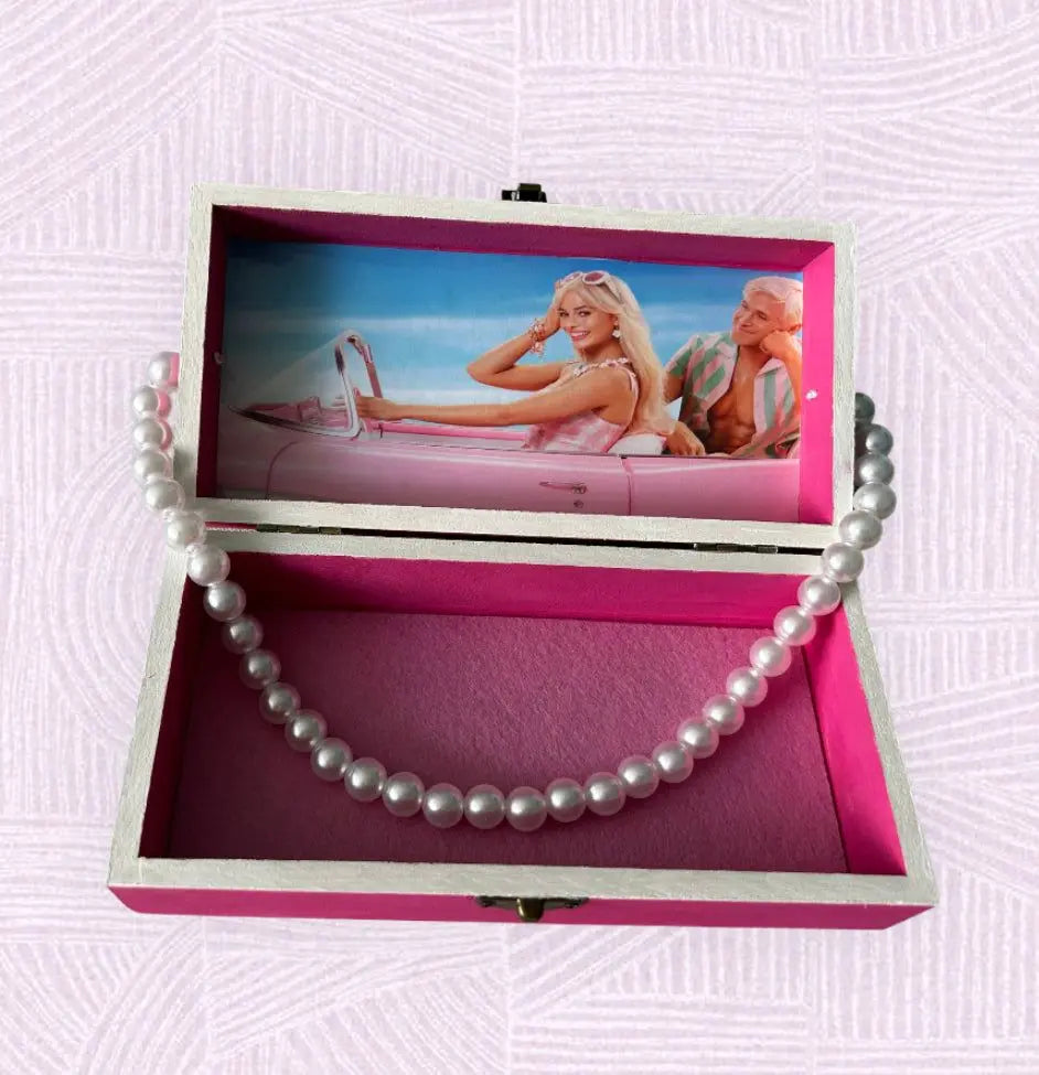 Handmade Barbie Decorative Box - Hand-Painted Wood EME