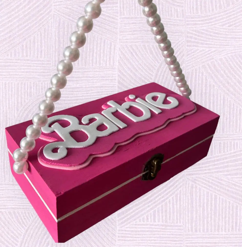 Handmade Barbie Decorative Box - Hand-Painted Wood EME