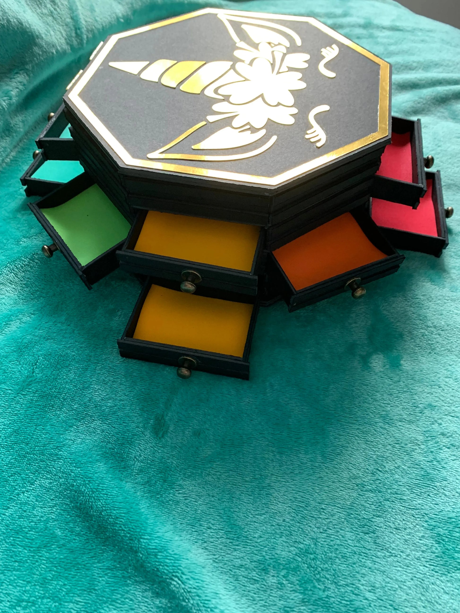 Handcrafted Unicorn Jewelry Box - 12 Drawers + Top Compartment | EME EME