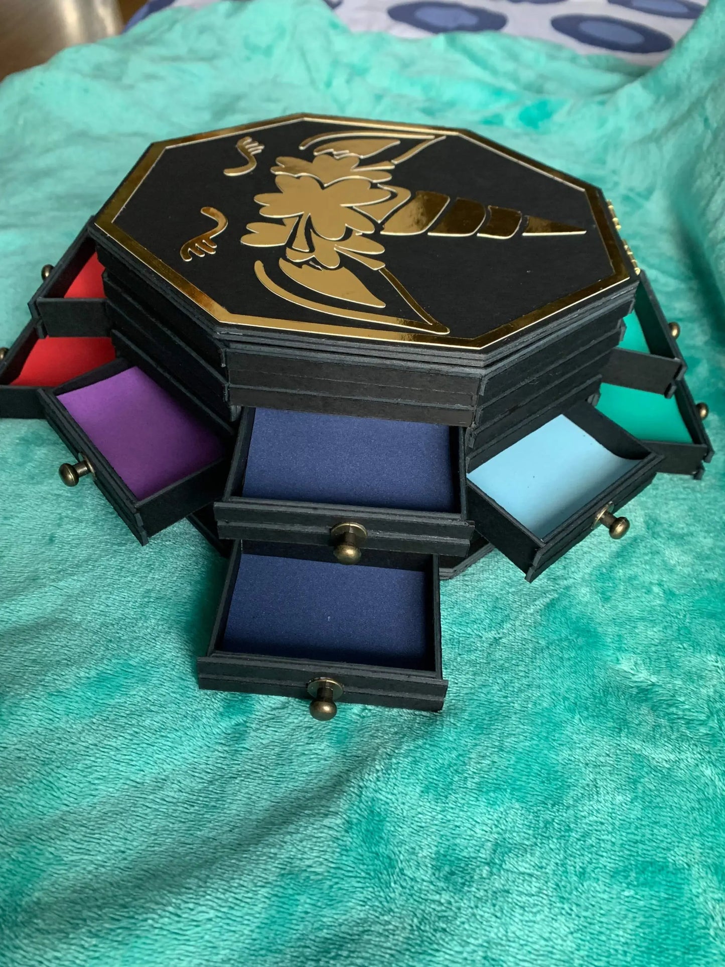 Handcrafted Unicorn Jewelry Box - 12 Drawers + Top Compartment | EME EME