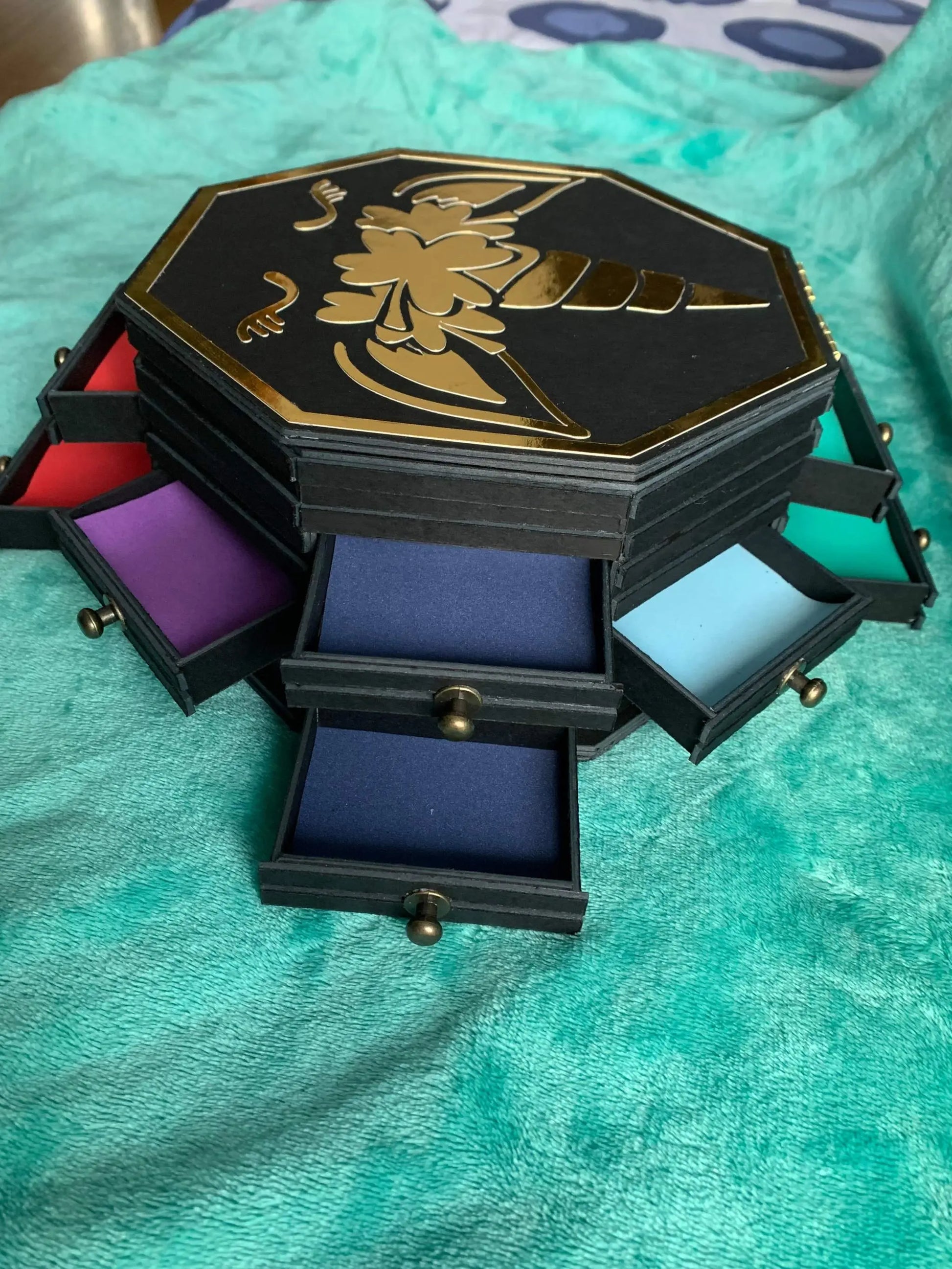 Handcrafted Unicorn Jewelry Box - 12 Drawers + Top Compartment | EME EME