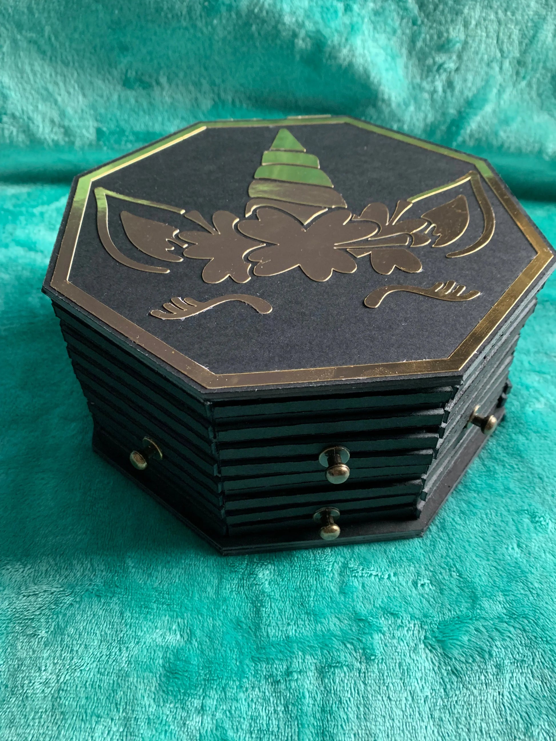 Handcrafted Unicorn Jewelry Box - 12 Drawers + Top Compartment | EME EME