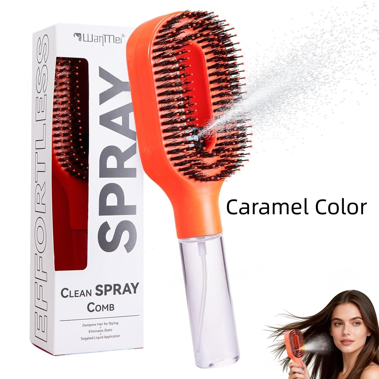One-Click Spray Anti-Frizz Hair Brush