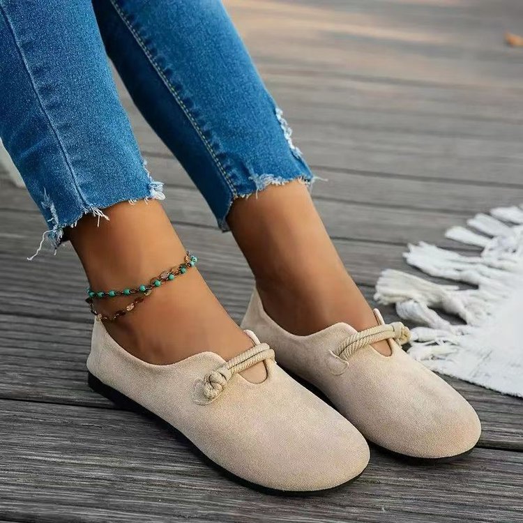 Ultra-soft Sweet Suede Round-toe Flat Lace-up Womens Shoes