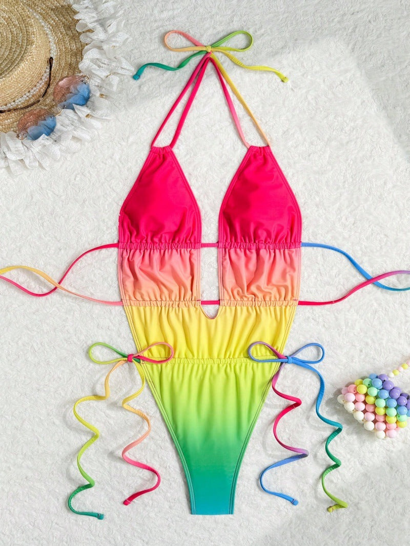 Fashionable One-piece Ruched Bikini