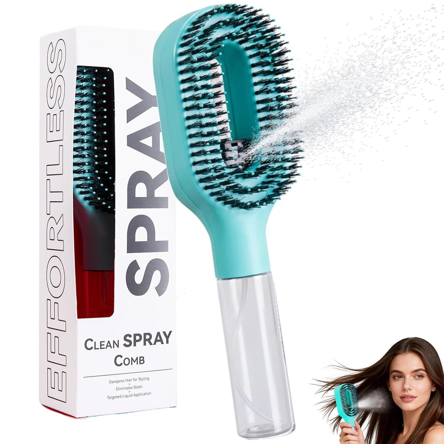 One-Click Spray Anti-Frizz Hair Brush