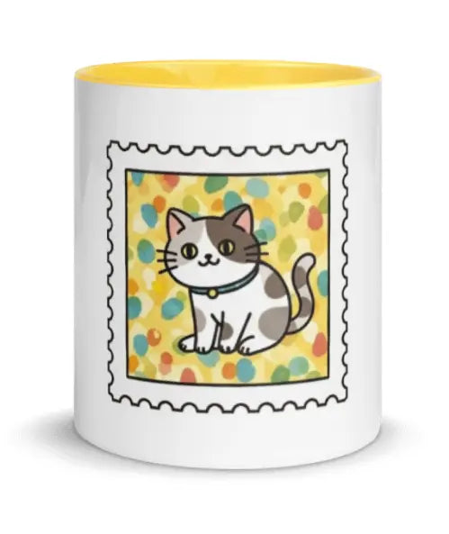 Taza gatito color interior amarillo EME