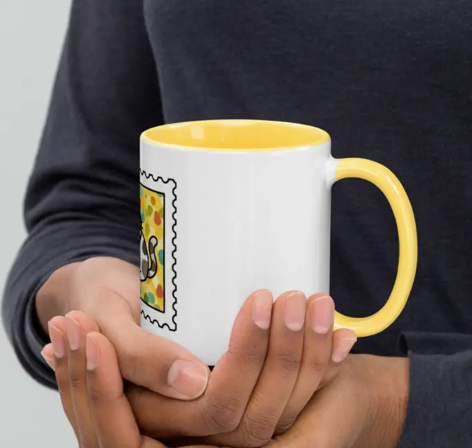 Taza gatito color interior amarillo EME