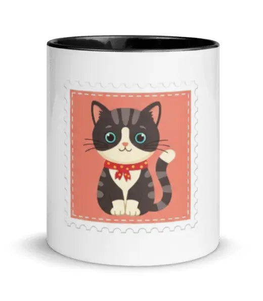 Taza gatito color interior negro EME