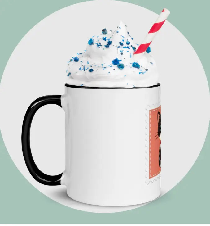 Taza gatito color interior negro EME
