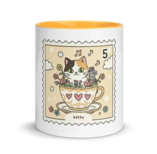 Taza gatito color interior naranja EME