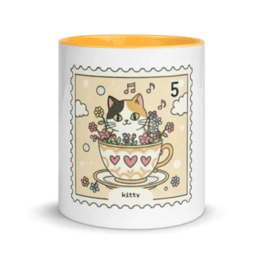 Taza gatito color interior naranja EME