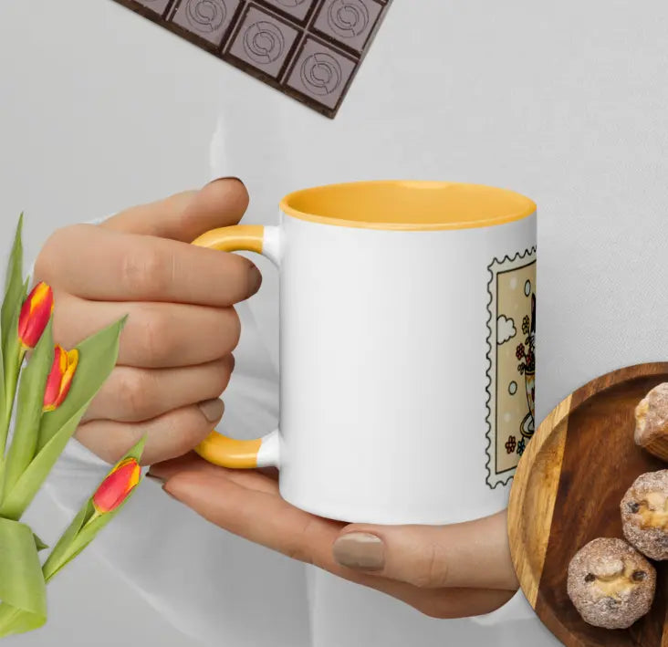 Taza gatito color interior naranja EME