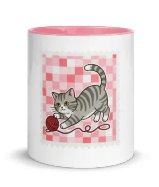 Taza gatito color interior rosa EME